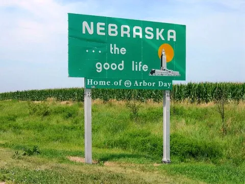 Nebraska the Good Life Road Sign