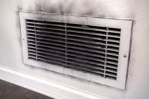 Soot accumulation on residential return air register