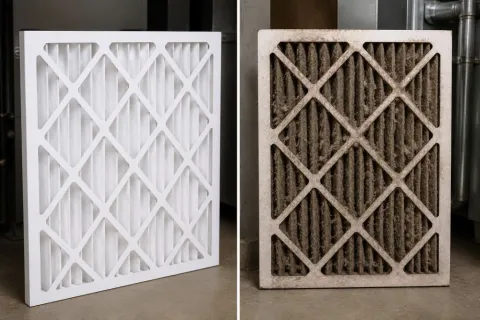 Clean vs dirty furnace filter