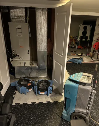 HVAC leak with drying equipment