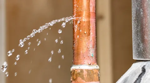 Pin hole leak in copper water line