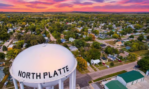 North Platte Water Tower at Sunset