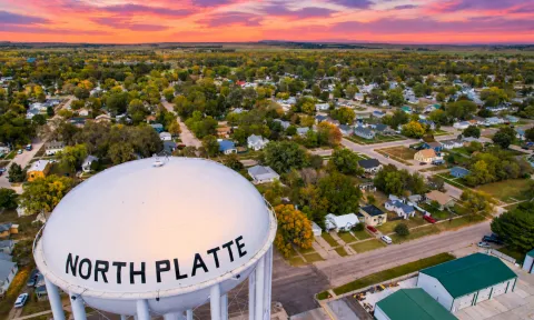 North Platte Water Tower at Sunset