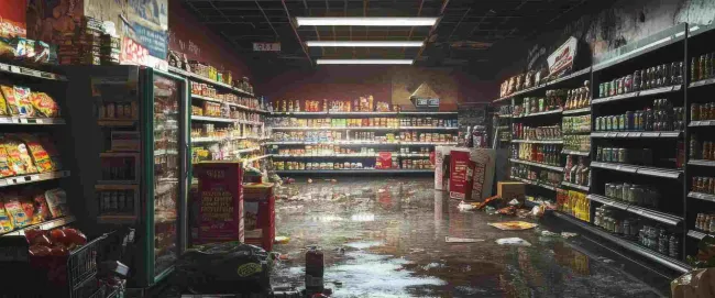 flooded grocery store