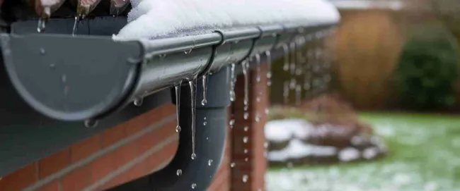 snow melt dripping from roof