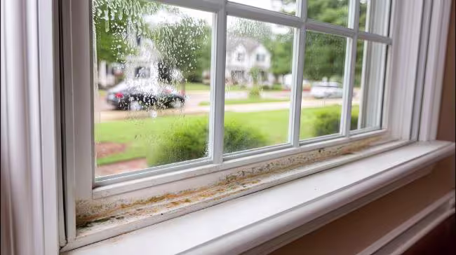 Spring mold by windowsill