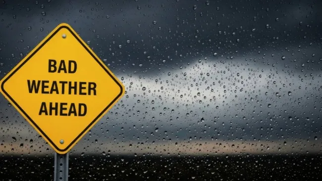 Bad weather ahead sign