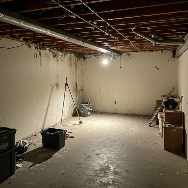 Basement mold growth after winter leaks