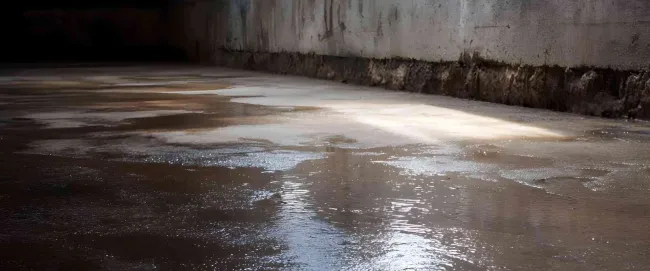 standing water on basement floor