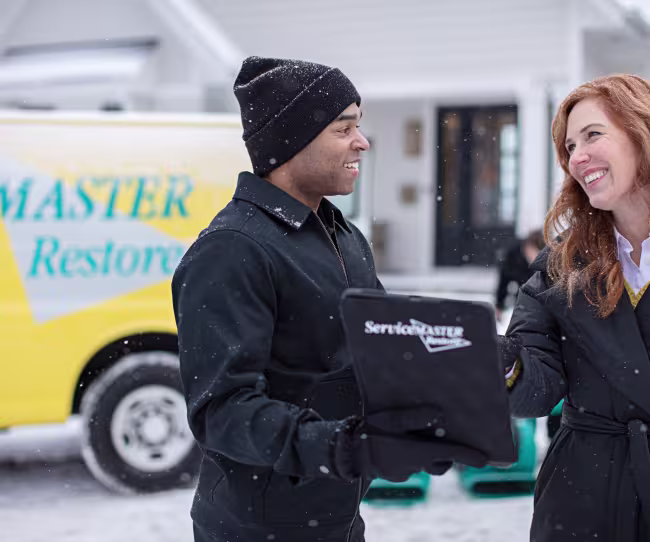 servicemaster restore responding to winter storm damage