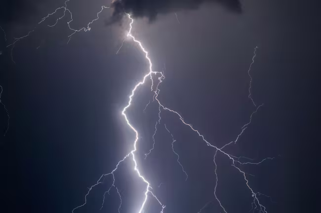 lightnings and thunder bold strike at summer storm