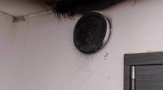Soot on wall