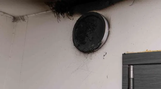 Soot on wall