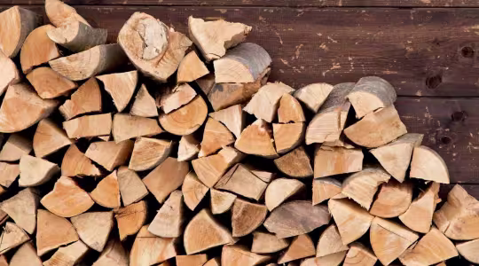 stacked fire wood