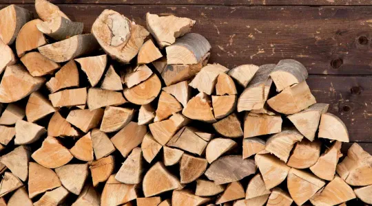 stacked fire wood