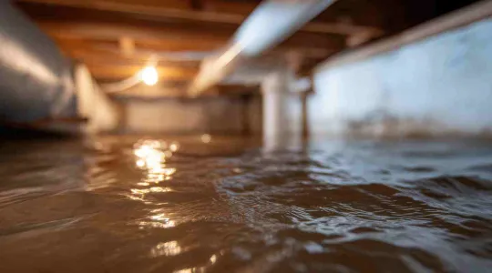 Flooded crawlspace