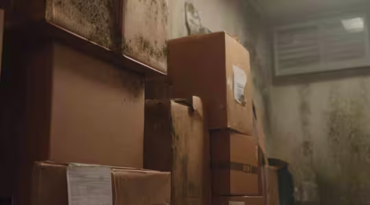 mold growing in a warehouse