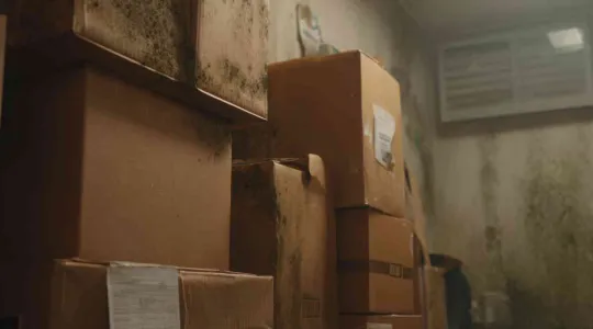 mold growing in a warehouse