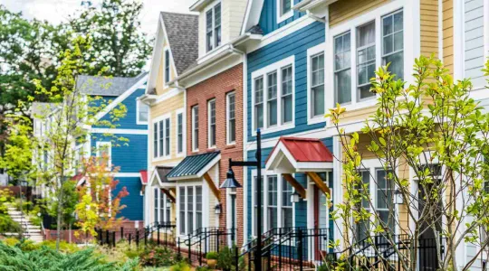 colorful row homes