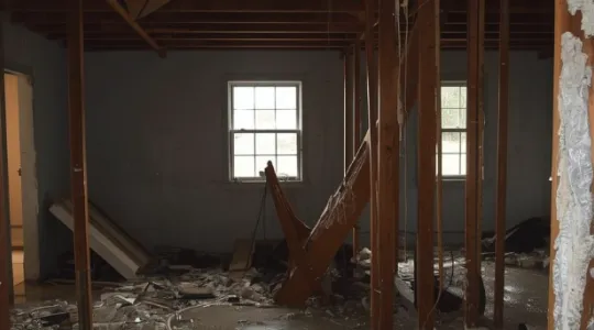 water damage pipe burst