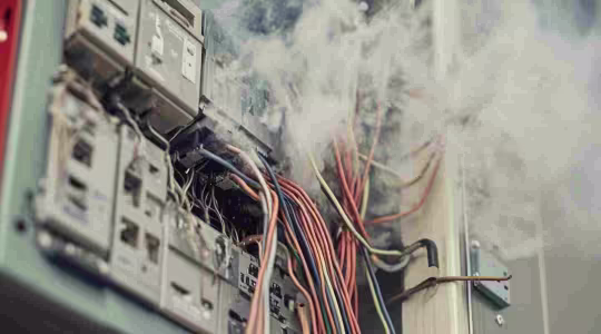electrical fire in breaker box