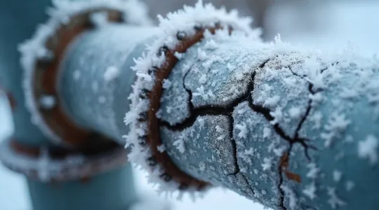 Cracked frozen pipe