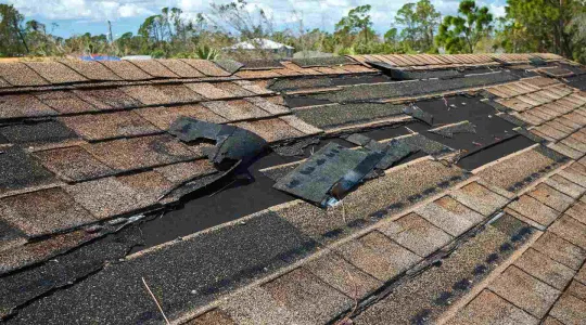 roof damaged from a storm