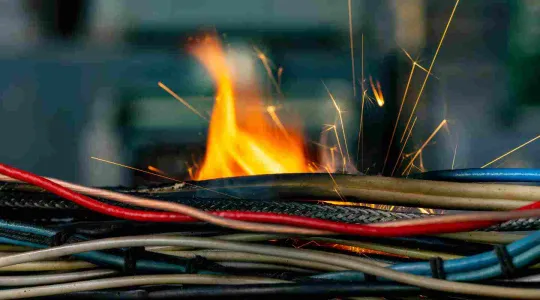 electrical fire starting from spring storm