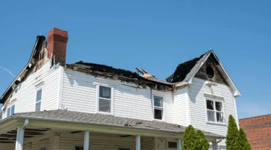 Fire damage repair in a Tampa home