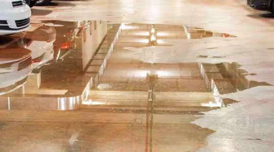 flooded garage floor