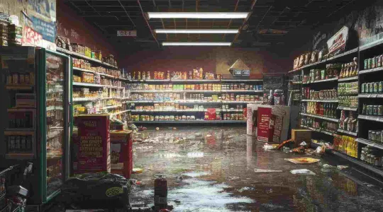 flooded grocery store
