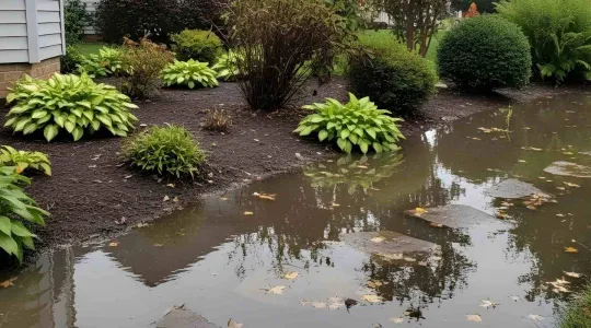 flooded lawn