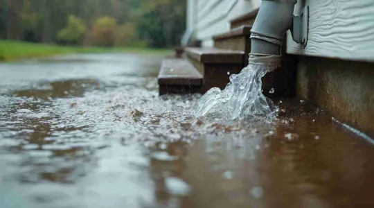 outdoor flooded water against a home in The Woodlands
