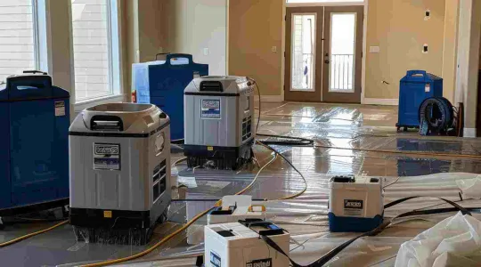 water damage in living room