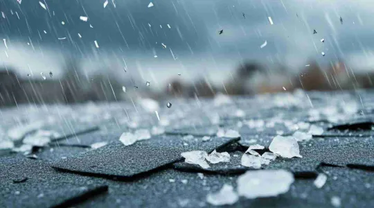 hail storm on roof in Denver