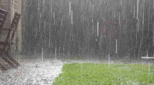 heavy rain outside of a house in Dickenson