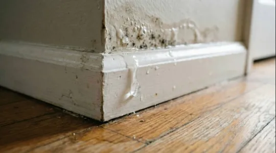 Mold in wallpaper and cabinets
