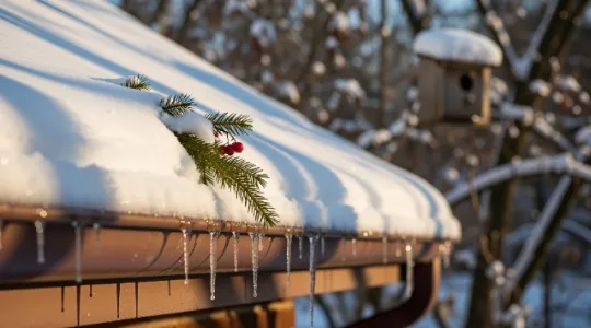 Ice dams on roofs caused by Denver winters