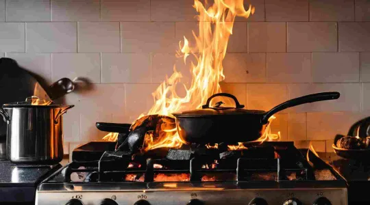 small kitchen fire