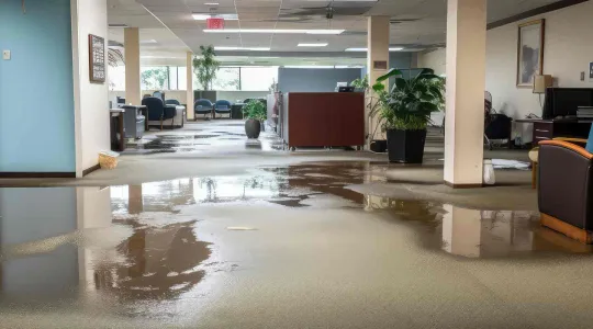 office building with water damage