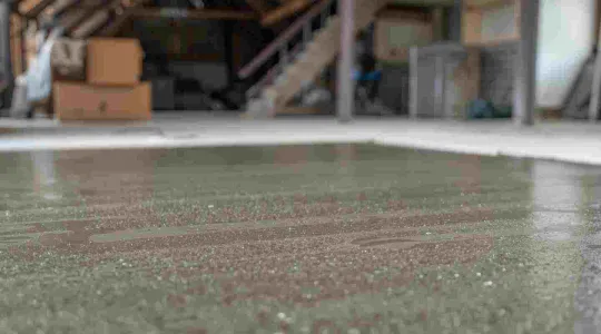 garage floor of a slab home