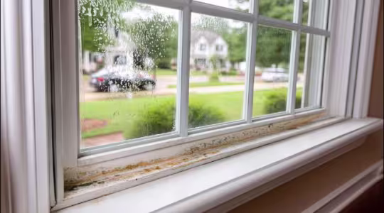 Spring mold by windowsill