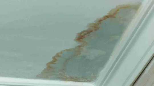 water damage stain on ceiling