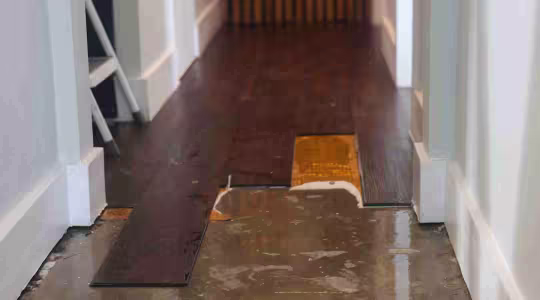 damaged wood floor in League City
