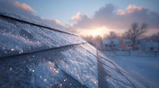 Commercial roof suffering snow load stress