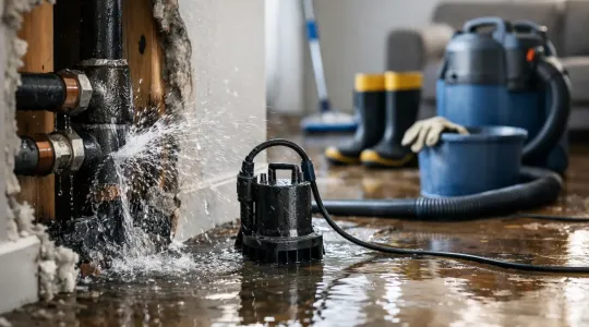 burst pipe water cleanup what to do fast