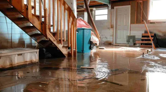 flooded basement from a window well