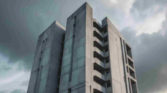 skyrise hotel in a storm