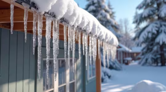 Ice dams on roof
