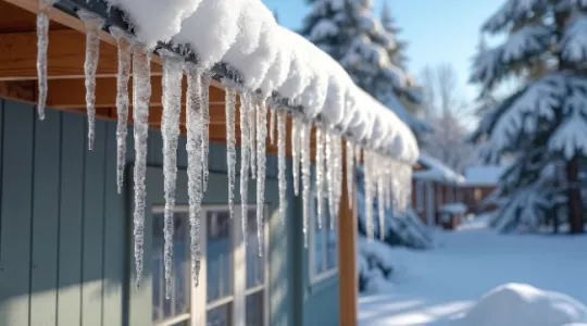 Ice dams on roof